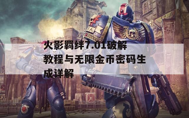 火影羁绊7.01破解教程与无限金币密码生成详解