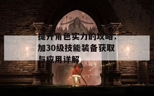 提升角色实力的攻略：加30级技能装备获取与应用详解