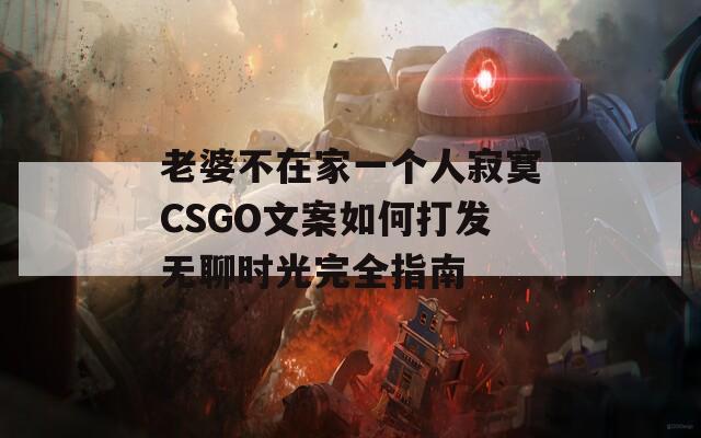 老婆不在家一个人寂寞CSGO文案如何打发无聊时光完全指南