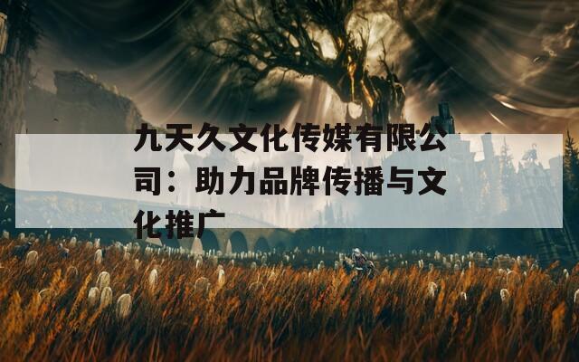 九天久文化传媒有限公司：助力品牌传播与文化推广