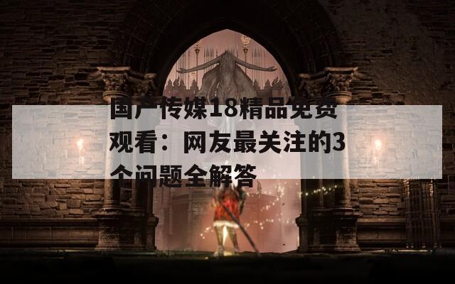 国产传媒18精品免费观看：网友最关注的3个问题全解答
