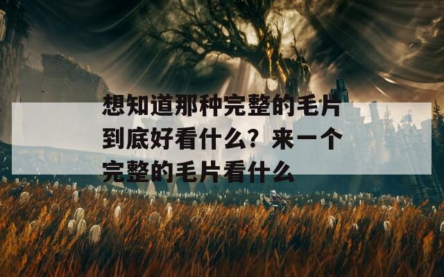 想知道那种完整的毛片到底好看什么？来一个完整的毛片看什么